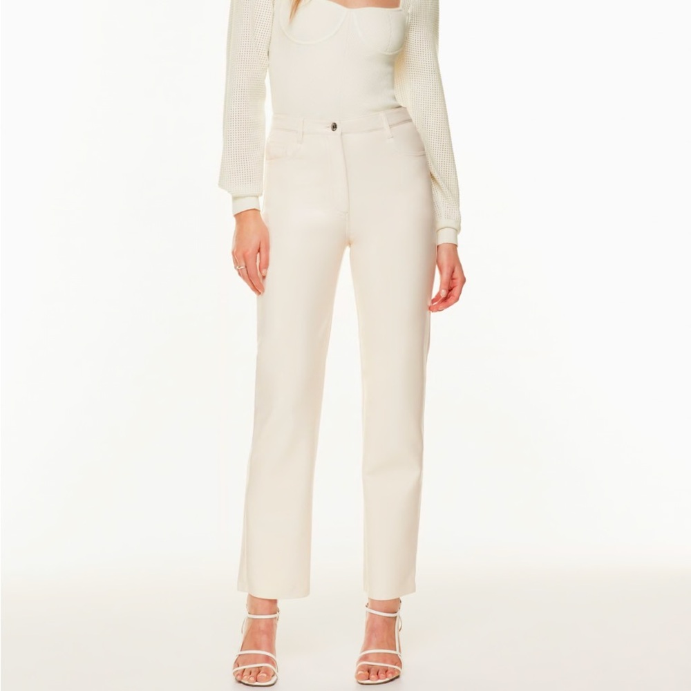 White Melina Leather Pants 00 Aritzia